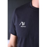 Koszulka T-shirt męski z logo AN, Czarny